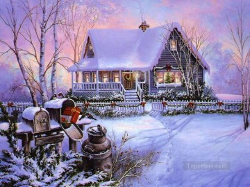 子供向け Painting - クリスマスの風景の子供たち